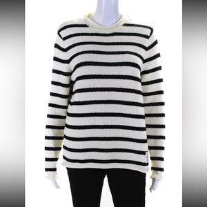 Denimist Striped Oversized Sweater in Black and Ecru sz XS